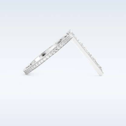 Three Stone Wedding Band with 0.56 CT Pear, Round, Emerald & Marquise Cut Moissanite