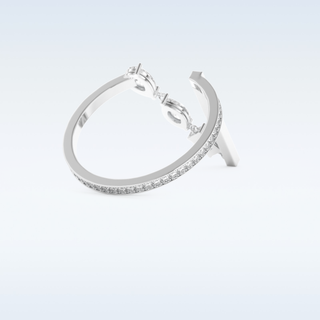 Three Stone Wedding Band with 0.56 CT Pear, Round, Emerald & Marquise Cut Moissanite