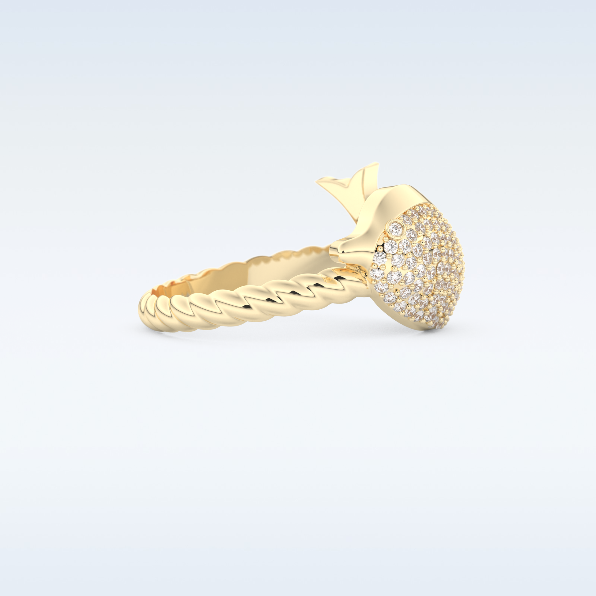 Twisted Shank Wedding Band with 0.30 CT Round Cut Moissanite