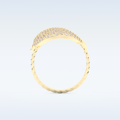 Twisted Shank Wedding Band with 0.30 CT Round Cut Moissanite