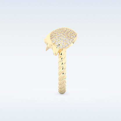 Twisted Shank Wedding Band with 0.30 CT Round Cut Moissanite