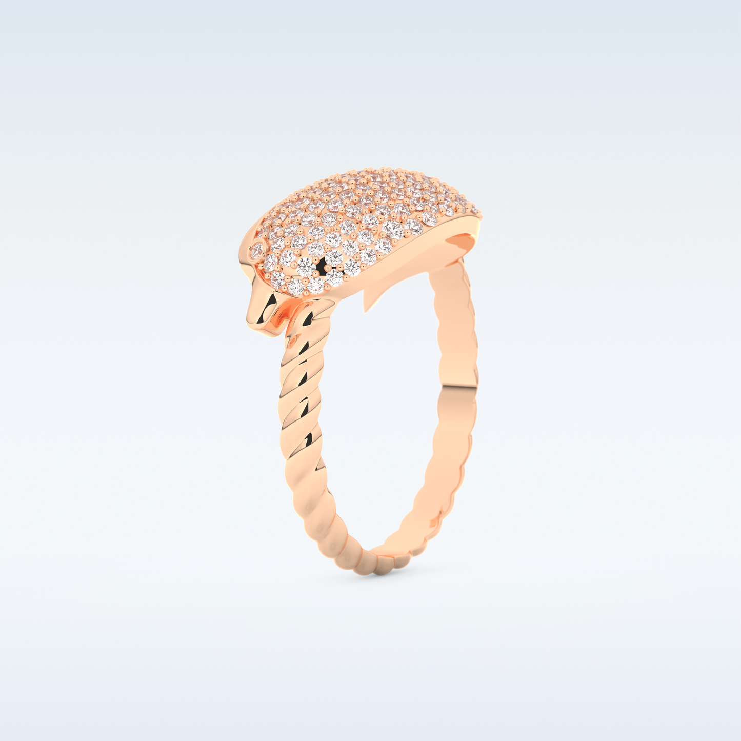 Twisted Shank Wedding Band with 0.30 CT Round Cut Moissanite