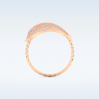 Twisted Shank Wedding Band with 0.30 CT Round Cut Moissanite