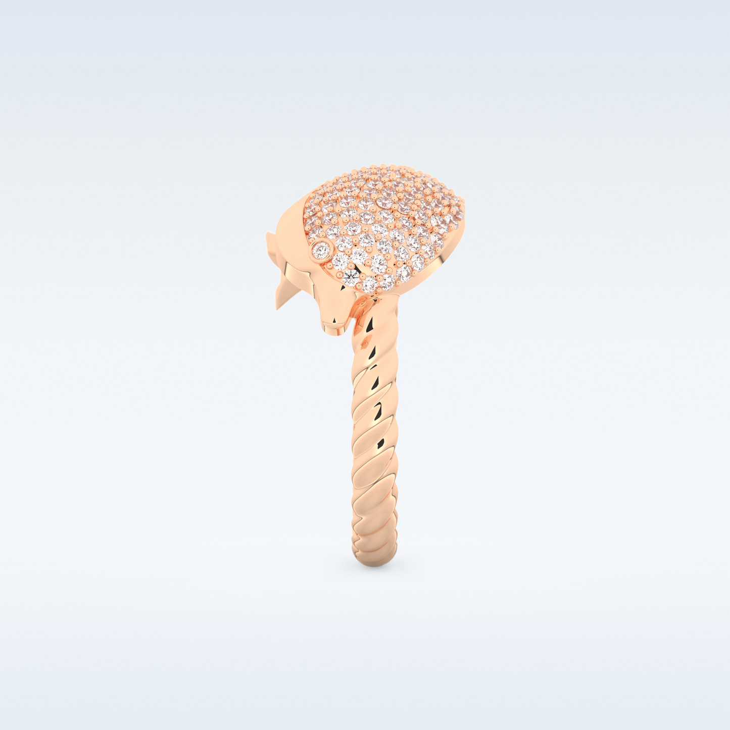 Twisted Shank Wedding Band with 0.30 CT Round Cut Moissanite