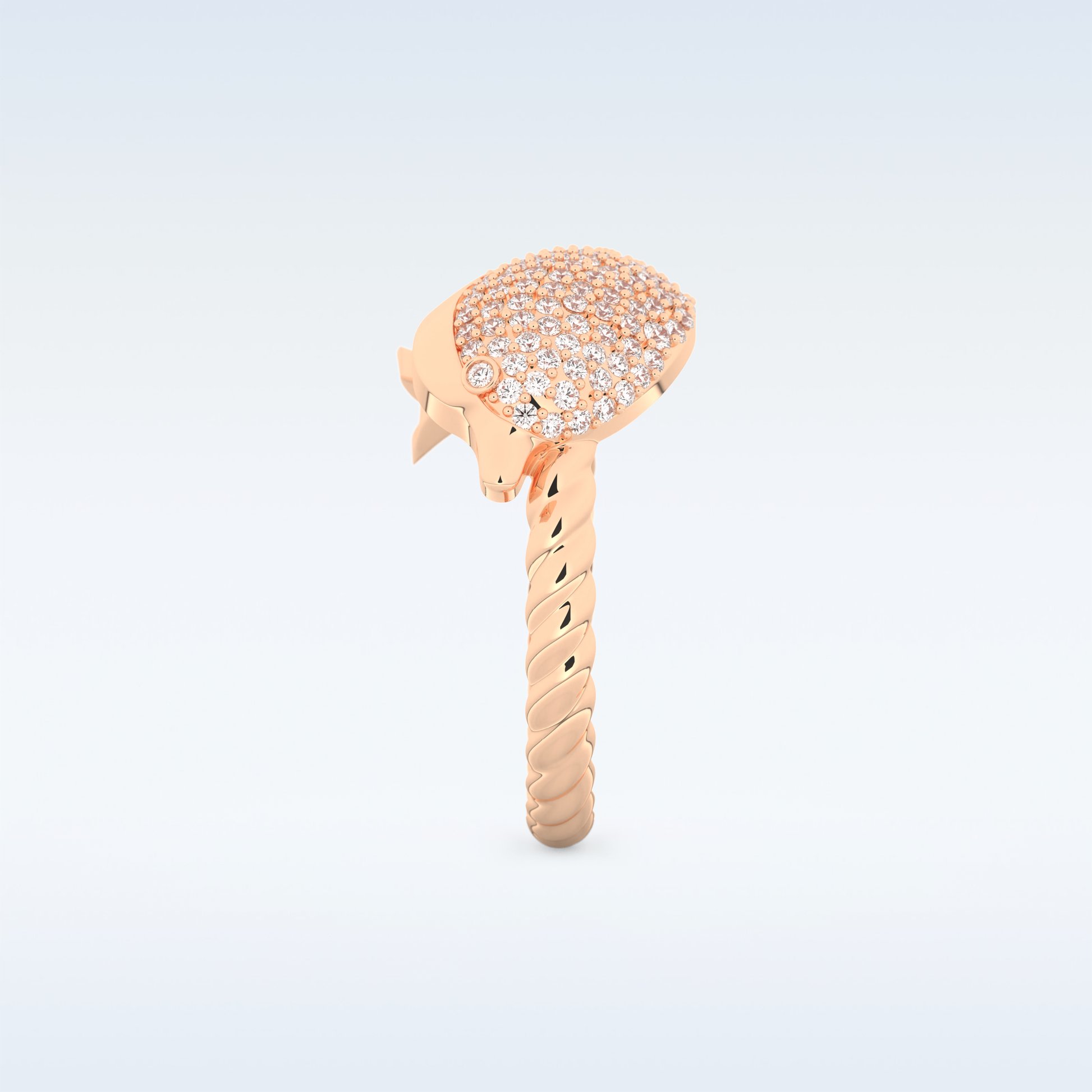 Twisted Shank Wedding Band with 0.30 CT Round Cut Moissanite