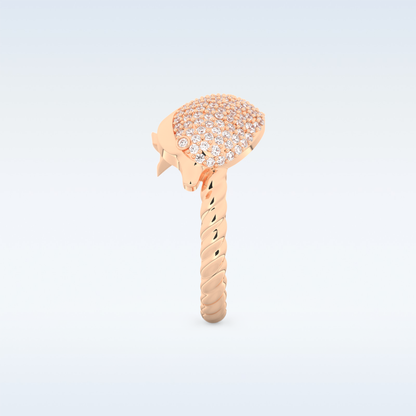 Twisted Shank Wedding Band with 0.30 CT Round Cut Moissanite