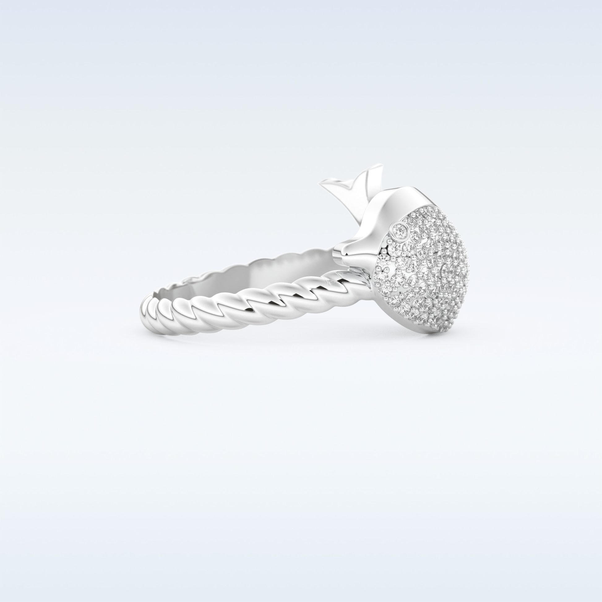 Twisted Shank Wedding Band with 0.30 CT Round Cut Moissanite