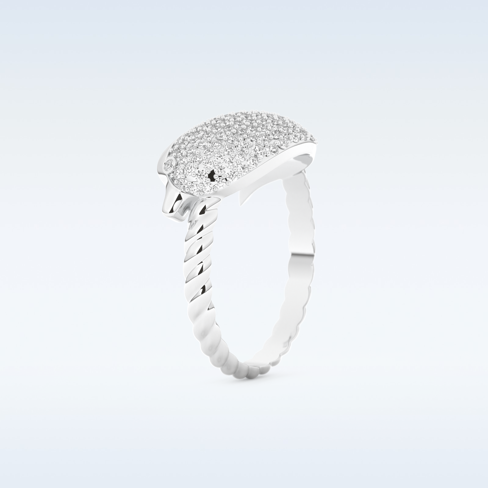 Twisted Shank Wedding Band with 0.30 CT Round Cut Moissanite