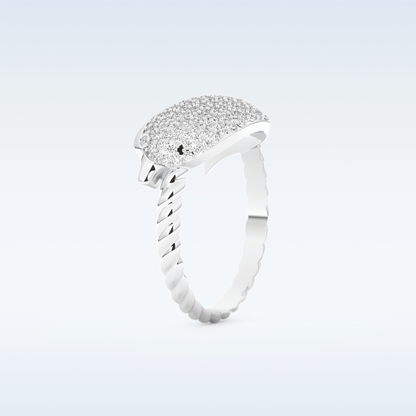 Twisted Shank Wedding Band with 0.30 CT Round Cut Moissanite