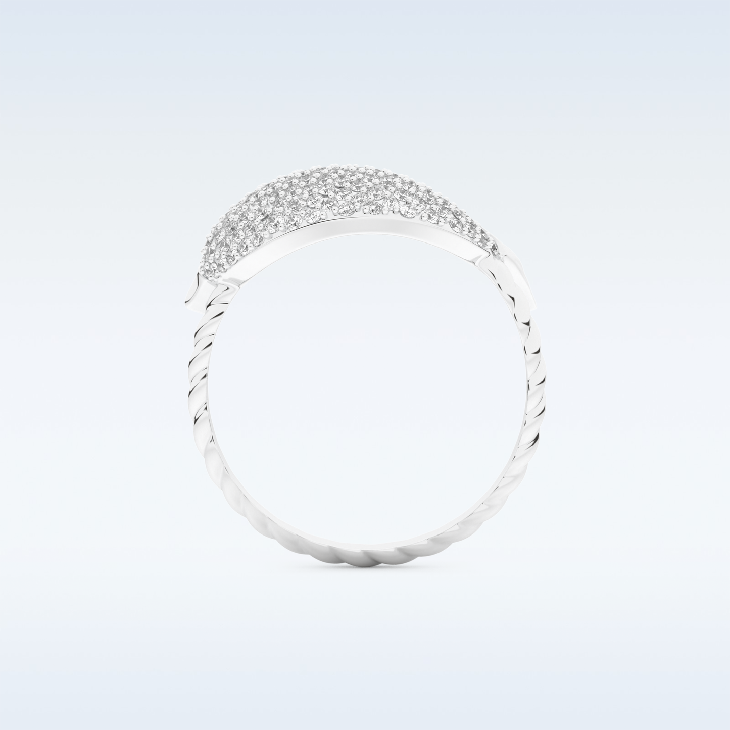 Twisted Shank Wedding Band with 0.30 CT Round Cut Moissanite