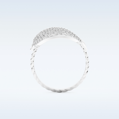 Twisted Shank Wedding Band with 0.30 CT Round Cut Moissanite