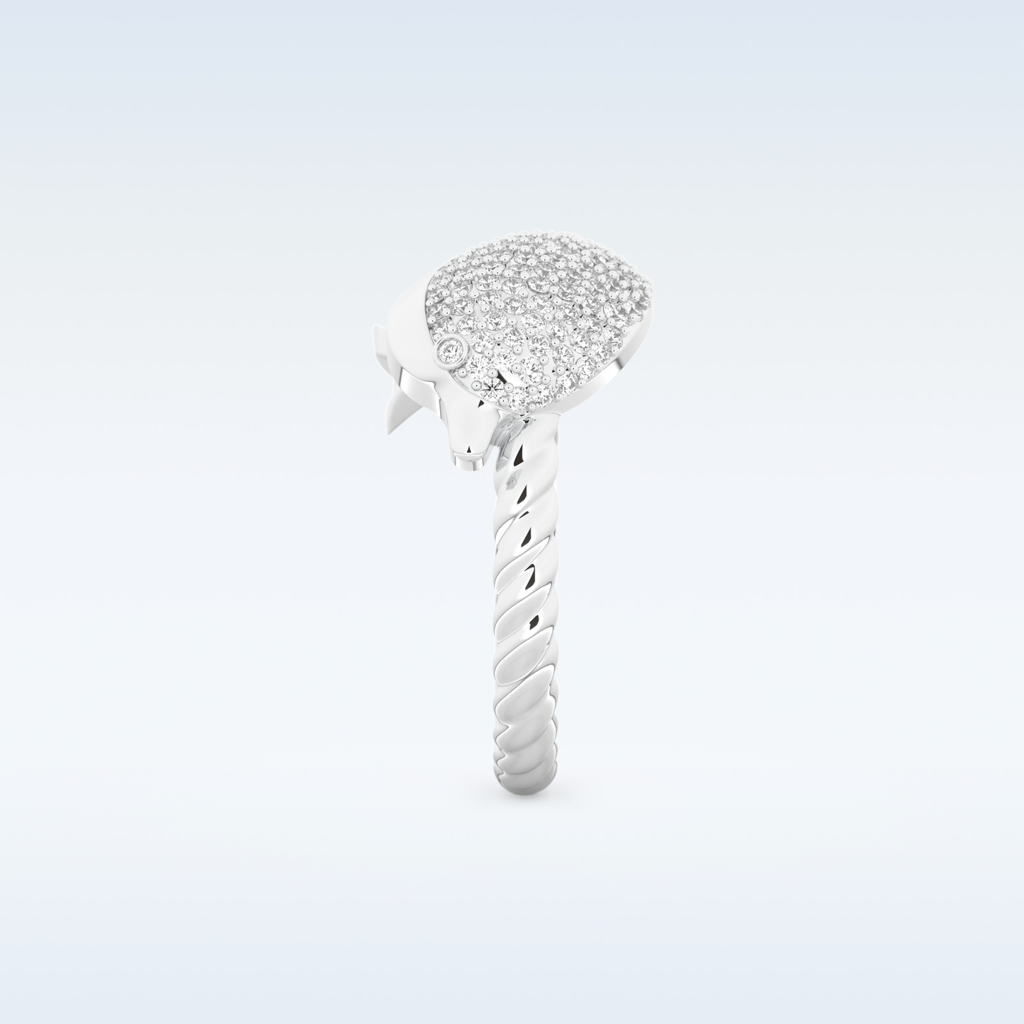 Twisted Shank Wedding Band with 0.30 CT Round Cut Moissanite