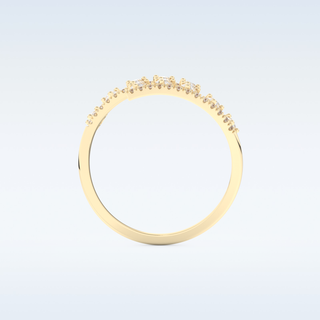 Open Shank Wedding Band with 0.69 CT Round & Pear Cut Moissanite