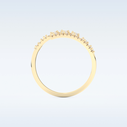 Open Shank Wedding Band with 0.69 CT Round & Pear Cut Moissanite