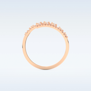 Open Shank Wedding Band with 0.69 CT Round & Pear Cut Moissanite