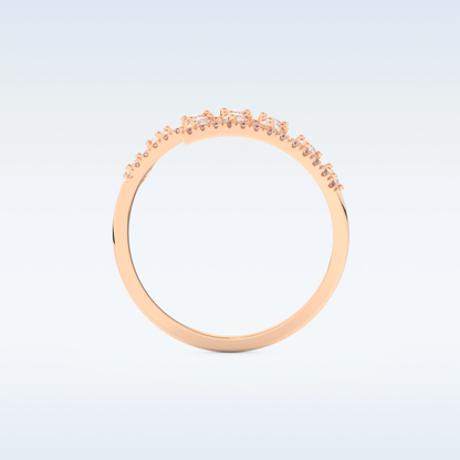 Open Shank Wedding Band with 0.69 CT Round & Pear Cut Moissanite