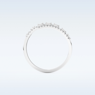 Open Shank Wedding Band with 0.69 CT Round & Pear Cut Moissanite