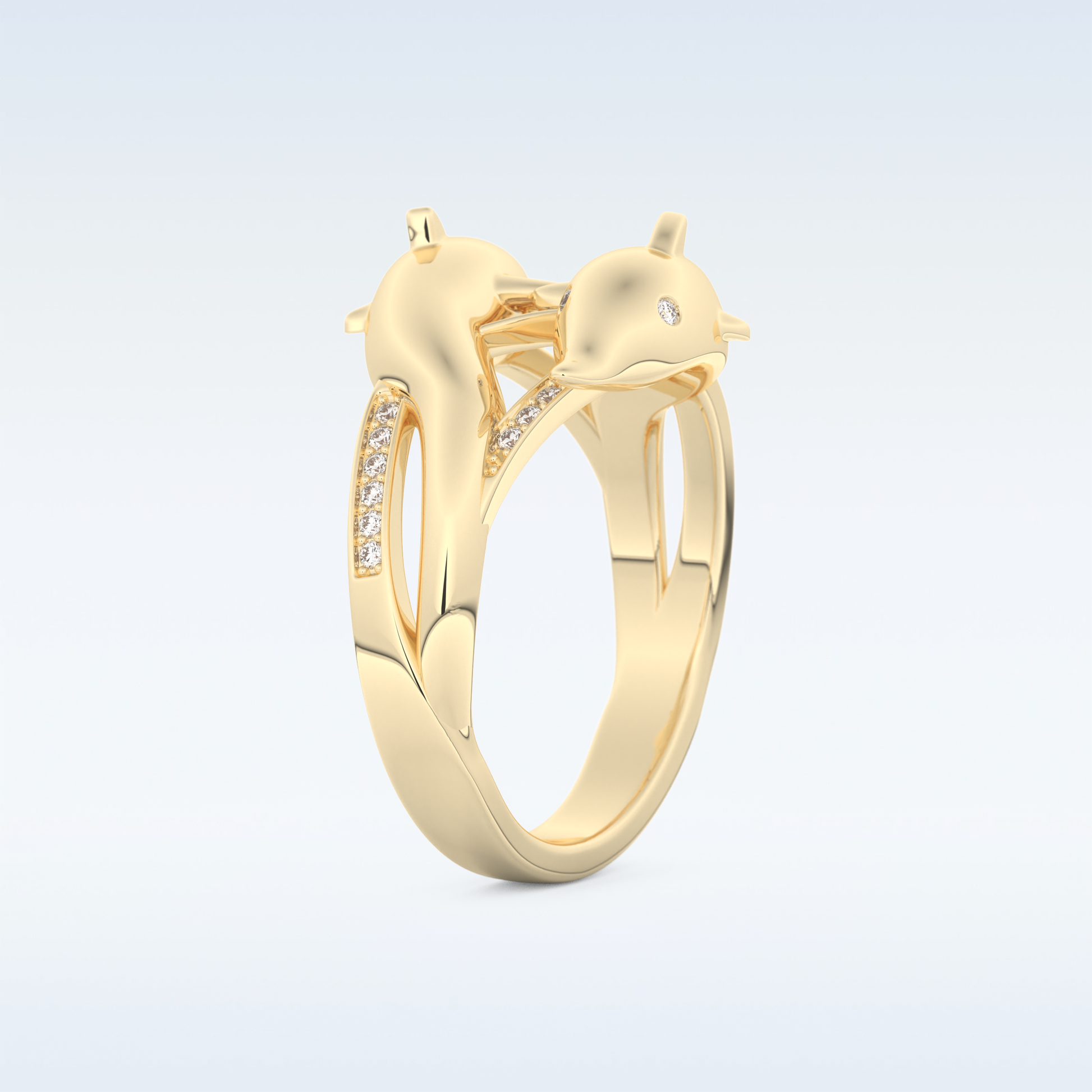 Split Shank Wedding Band with 0.11 CT Round Cut Moissanite