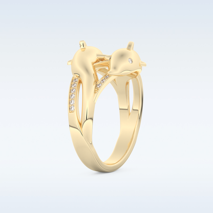 Split Shank Wedding Band with 0.11 CT Round Cut Moissanite