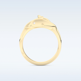 Split Shank Wedding Band with 0.11 CT Round Cut Moissanite