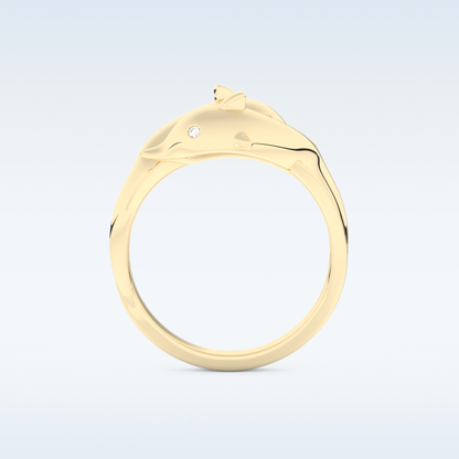 Split Shank Wedding Band with 0.11 CT Round Cut Moissanite