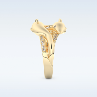 Split Shank Wedding Band with 0.11 CT Round Cut Moissanite