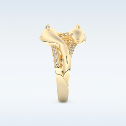 Split Shank Wedding Band with 0.11 CT Round Cut Moissanite