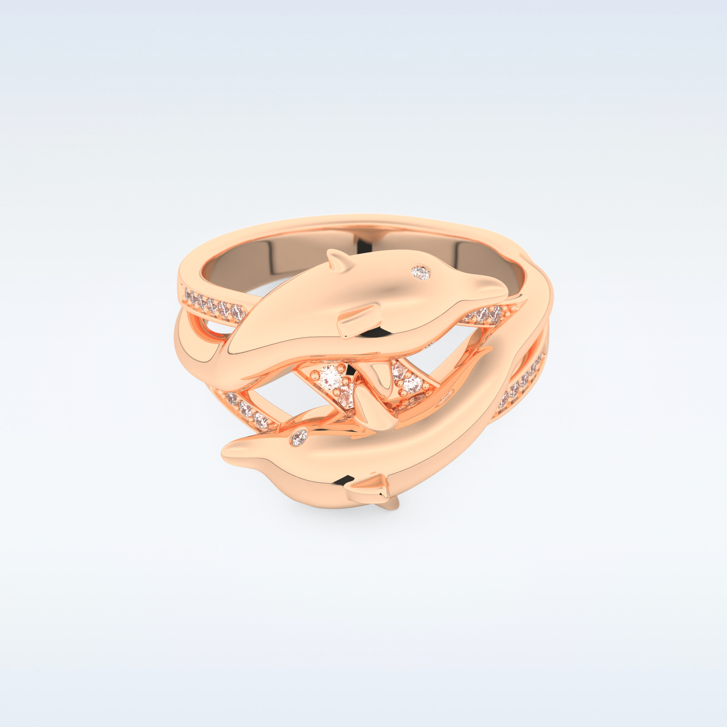 Split Shank Wedding Band with 0.11 CT Round Cut Moissanite