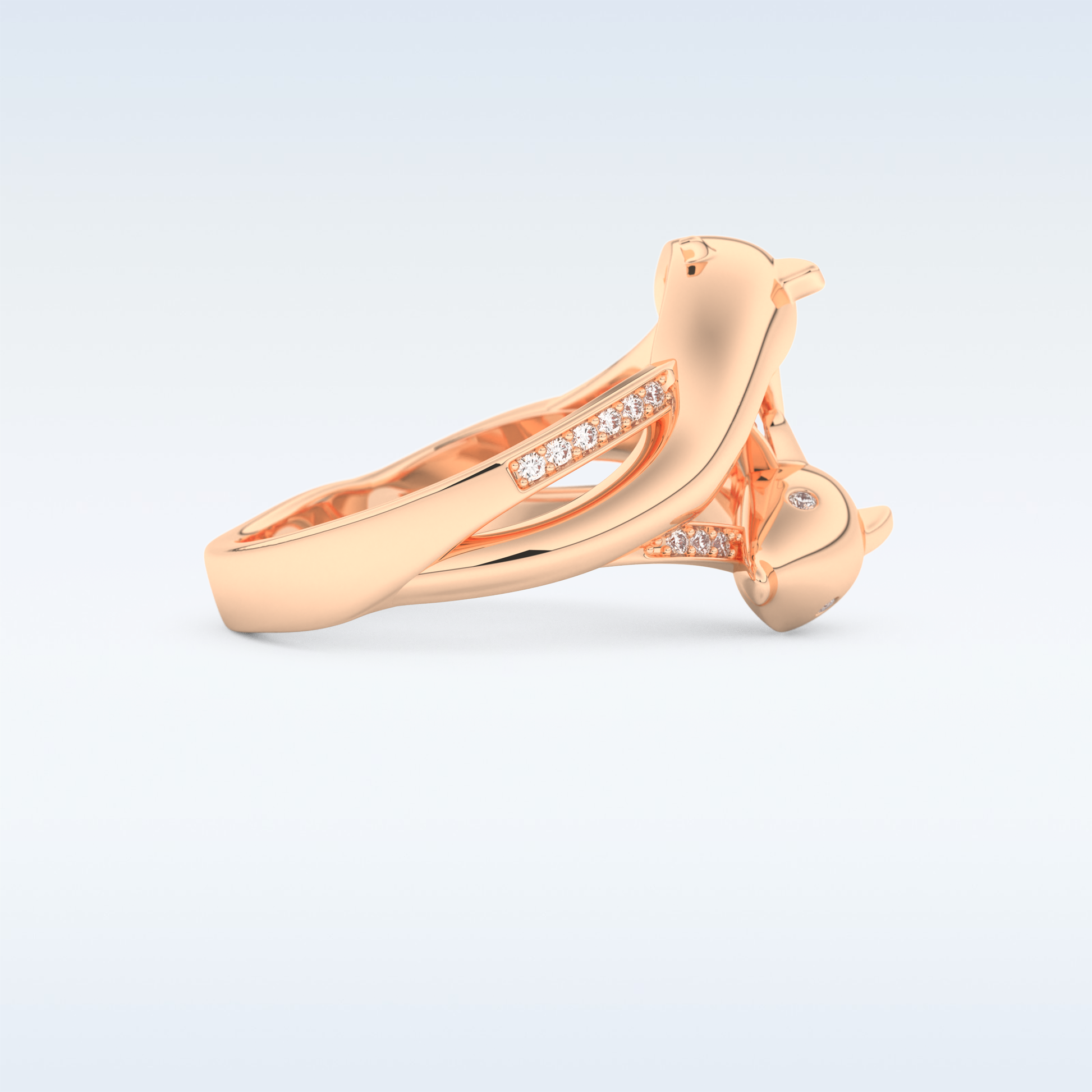 Split Shank Wedding Band with 0.11 CT Round Cut Moissanite