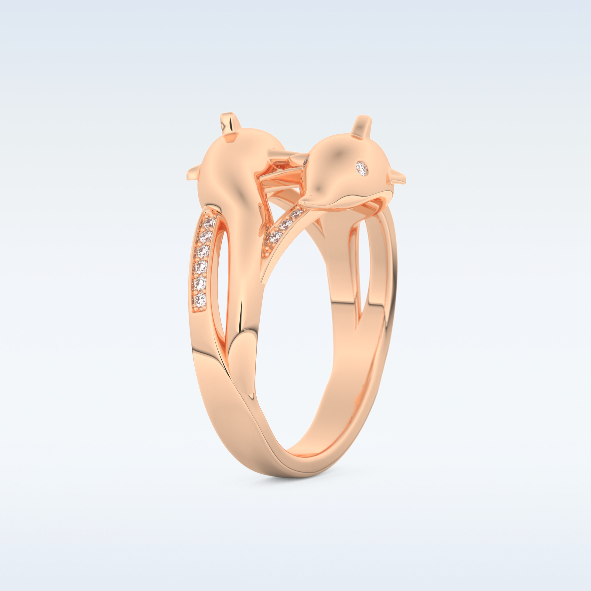 Split Shank Wedding Band with 0.11 CT Round Cut Moissanite