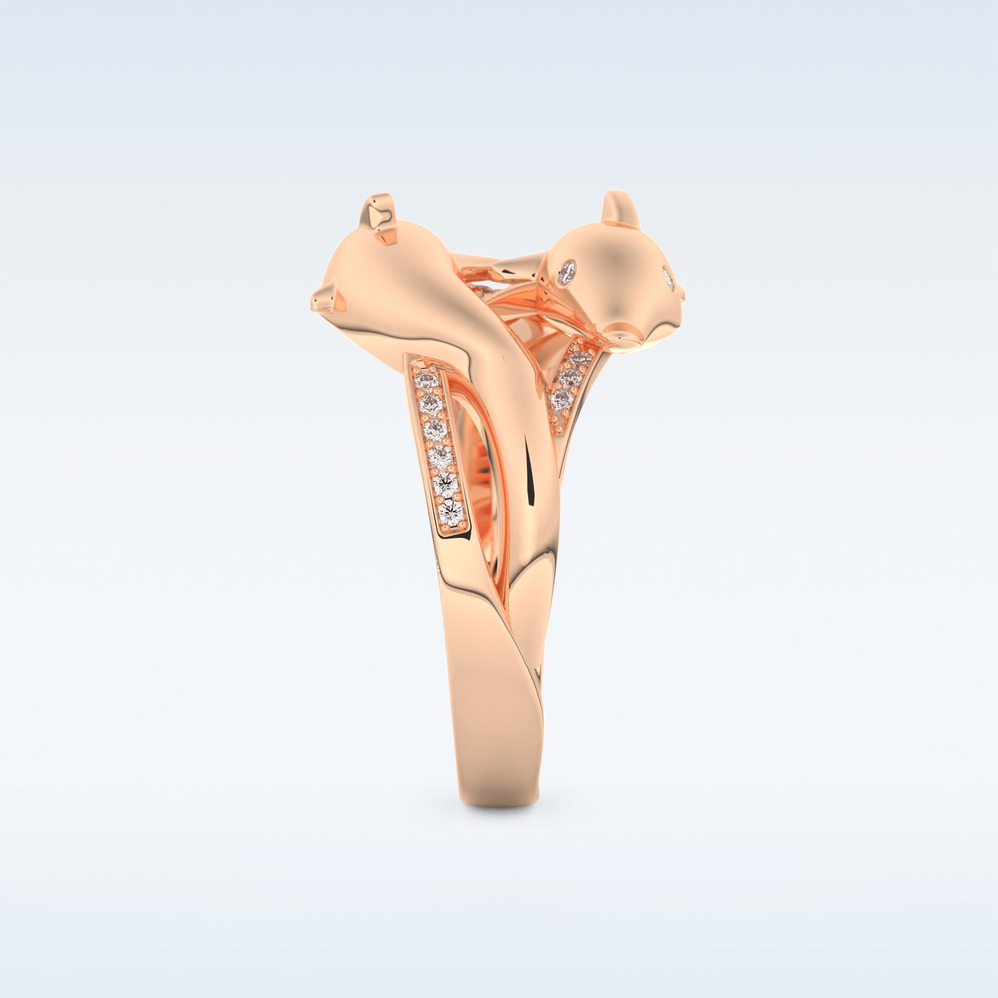 Split Shank Wedding Band with 0.11 CT Round Cut Moissanite