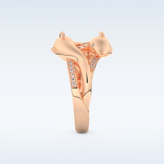 Split Shank Wedding Band with 0.11 CT Round Cut Moissanite