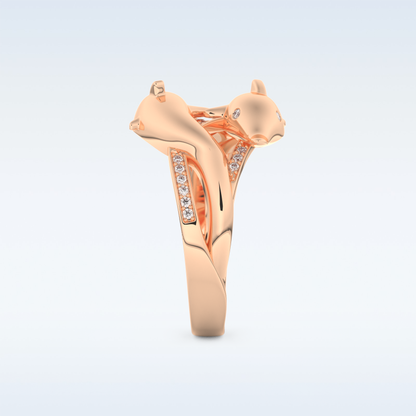 Split Shank Wedding Band with 0.11 CT Round Cut Moissanite