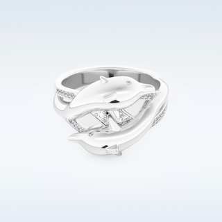 Split Shank Wedding Band with 0.11 CT Round Cut Moissanite