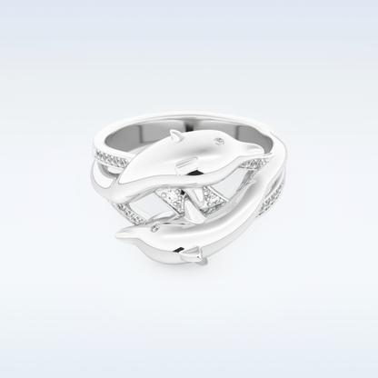 Split Shank Wedding Band with 0.11 CT Round Cut Moissanite