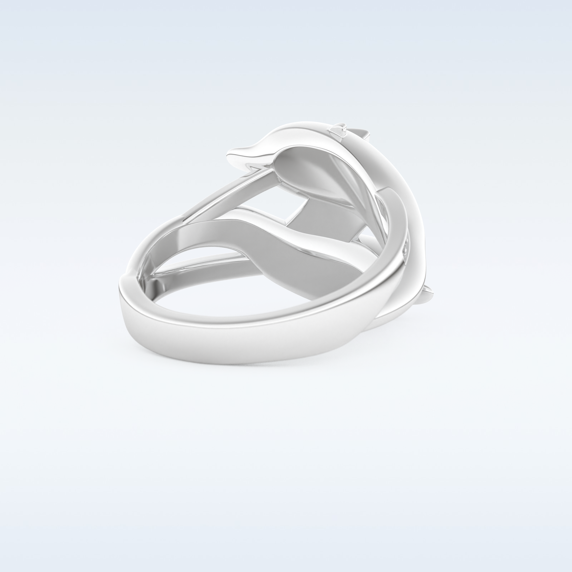 Split Shank Wedding Band with 0.11 CT Round Cut Moissanite