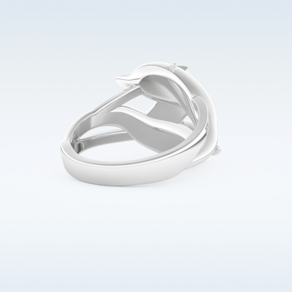 Split Shank Wedding Band with 0.11 CT Round Cut Moissanite