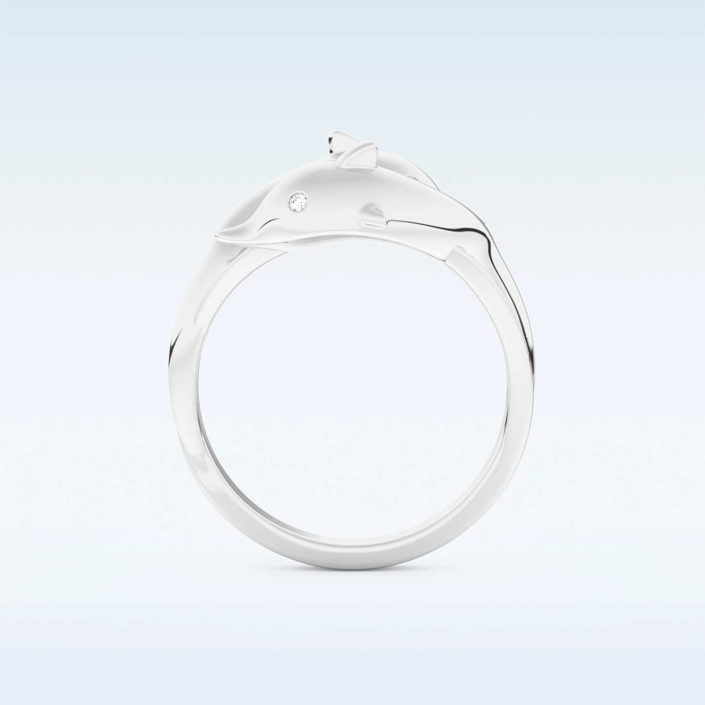 Split Shank Wedding Band with 0.11 CT Round Cut Moissanite