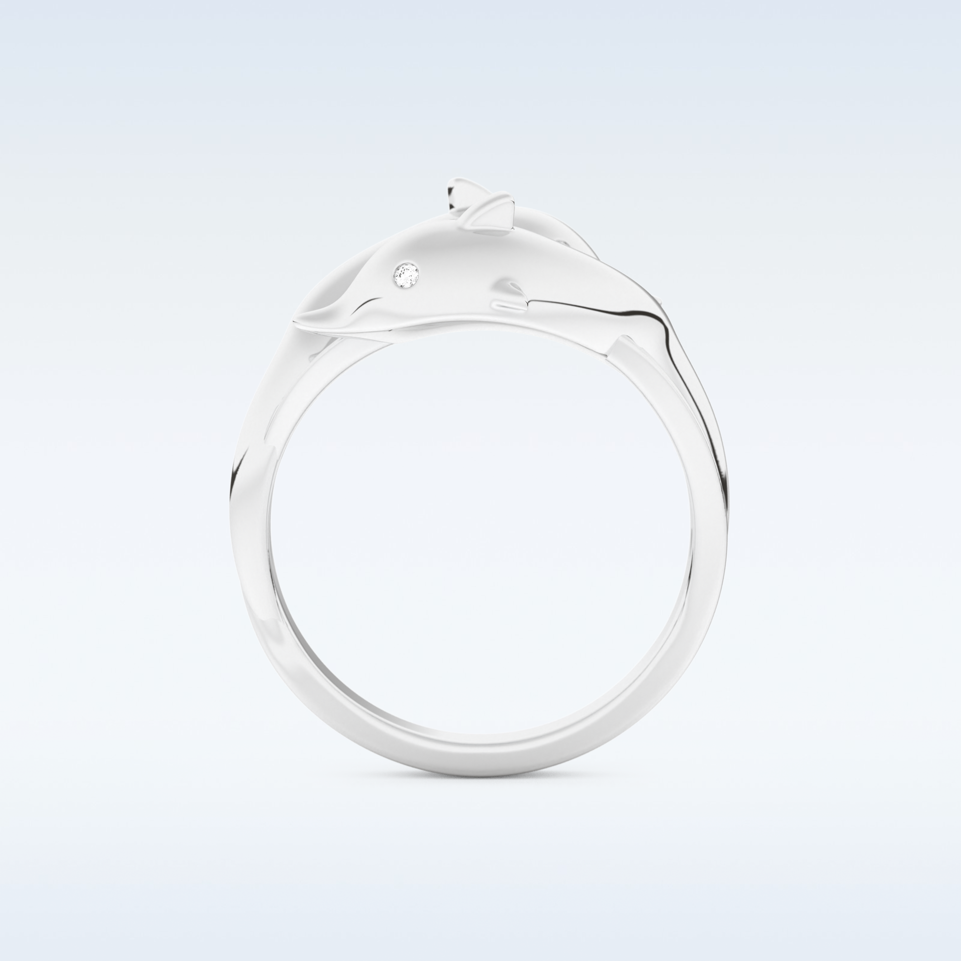 Split Shank Wedding Band with 0.11 CT Round Cut Moissanite