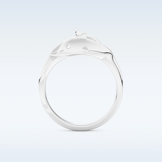 Split Shank Wedding Band with 0.11 CT Round Cut Moissanite