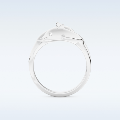 Split Shank Wedding Band with 0.11 CT Round Cut Moissanite