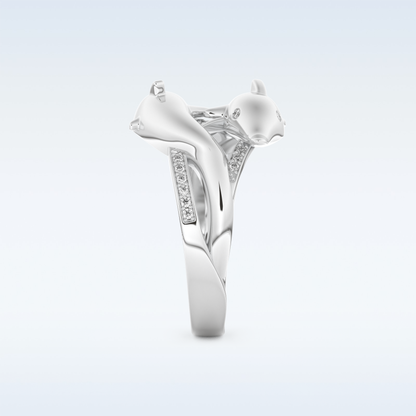 Split Shank Wedding Band with 0.11 CT Round Cut Moissanite