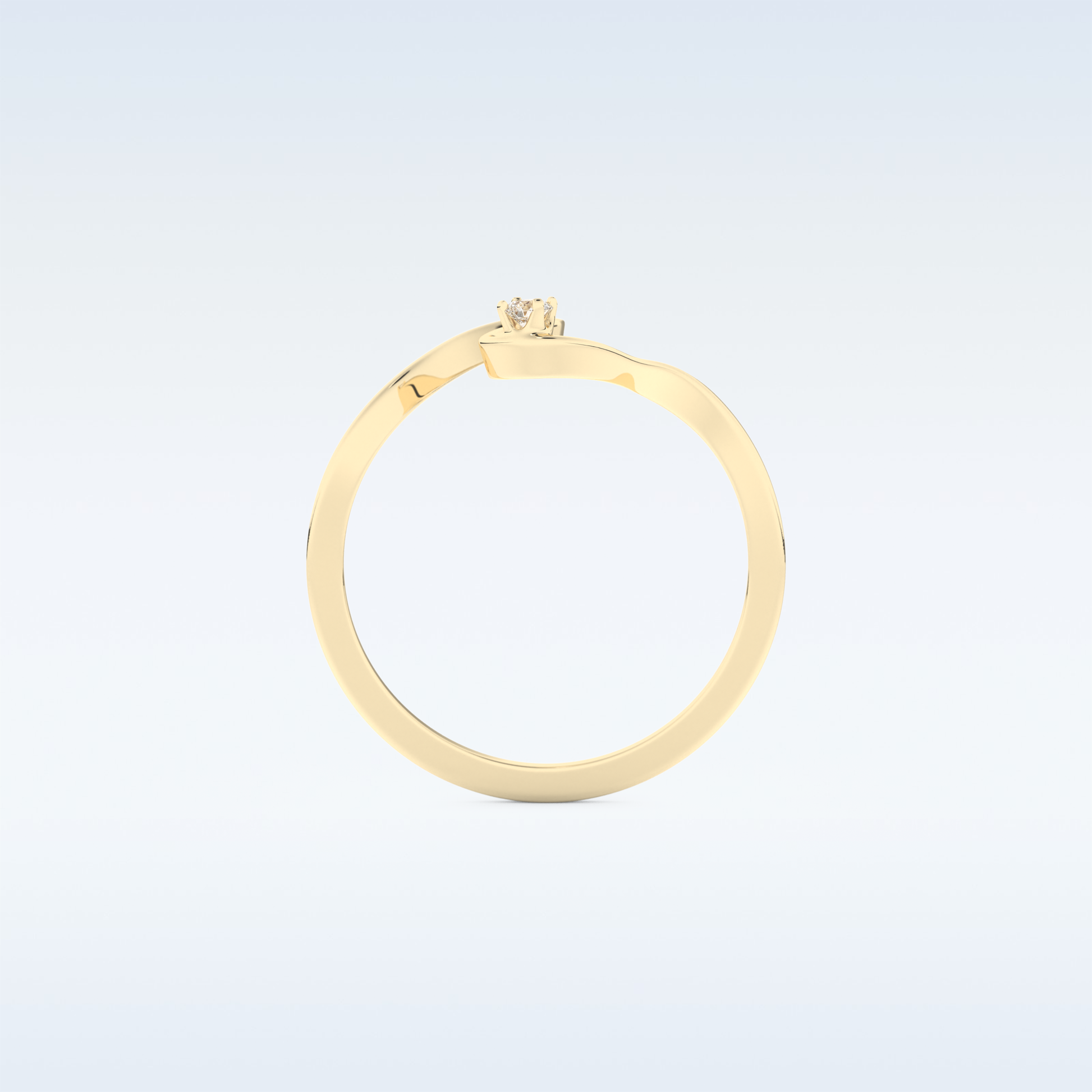 Wave Shaped Wedding Band with 0.20 CT Round Cut Moissanite