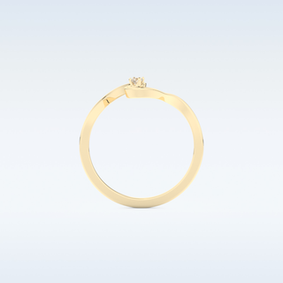 Wave Shaped Wedding Band with 0.20 CT Round Cut Moissanite