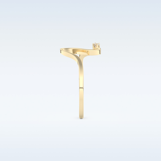 Wave Shaped Wedding Band with 0.20 CT Round Cut Moissanite