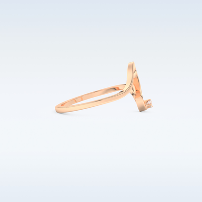 Wave Shaped Wedding Band with 0.20 CT Round Cut Moissanite