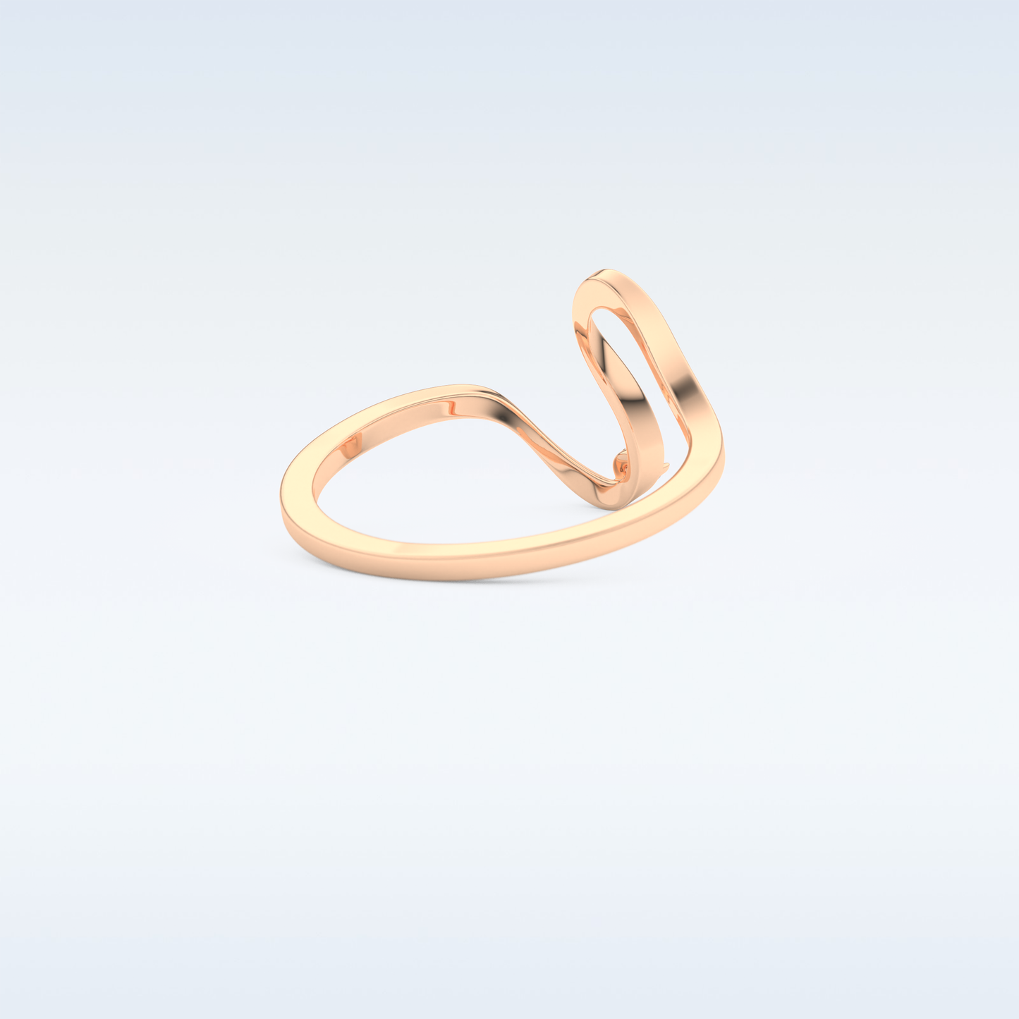 Wave Shaped Wedding Band with 0.20 CT Round Cut Moissanite