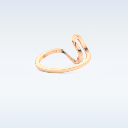 Wave Shaped Wedding Band with 0.20 CT Round Cut Moissanite