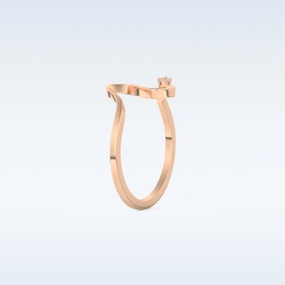 Wave Shaped Wedding Band with 0.20 CT Round Cut Moissanite