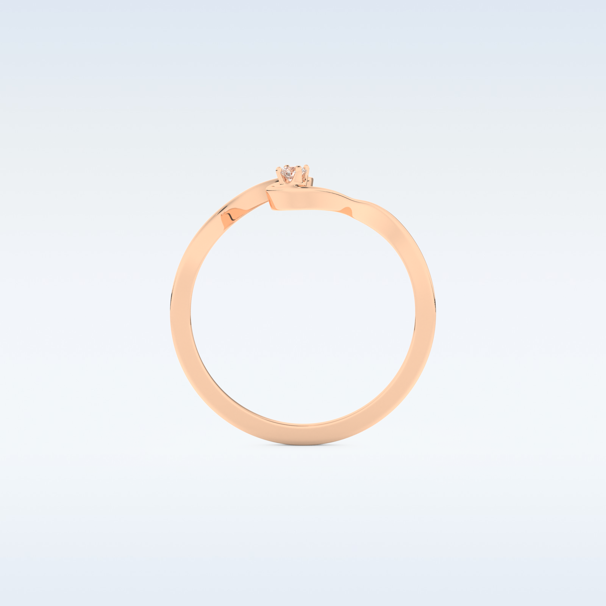 Wave Shaped Wedding Band with 0.20 CT Round Cut Moissanite